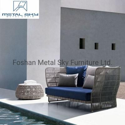 Outdoor Hotel Restaurant Villa Patio Garden Rope Wicker Rattan Aluminum Sofa