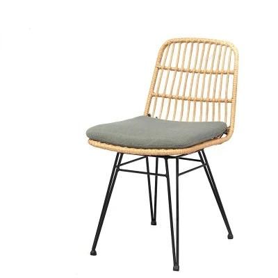 Outdoor Rattan Wicker Steel Balcony Chair Patio Wicker Woven Armless Chair