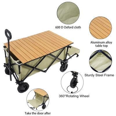 Utility Outdoor Camping Garden Cart with Universal Wheels &amp; Adjustable Handle Heavy Duty Collapsible Folding Wagon