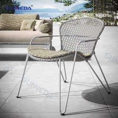 Outdoor Furniture Rattan Fashion Single Chair Garden Modern Style Leisure Table and Chair Set