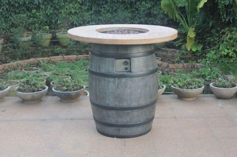 Heating Fire Oak Bucket Concrete Fire Pit Garden Table