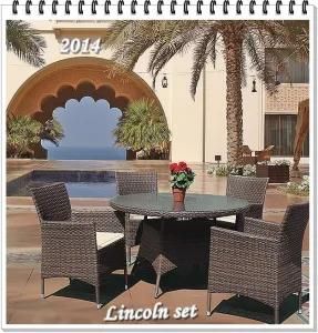 Lincoln Dining Set Outdoor Rattan Furniture with Brown Wicker