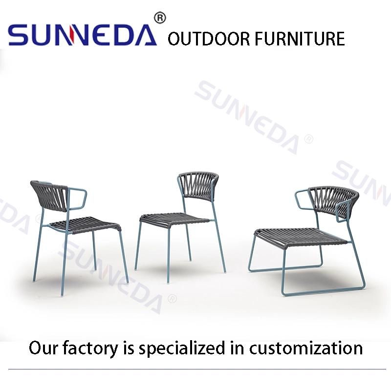 Aluminum Frame, Woven Flat Webbing Chair