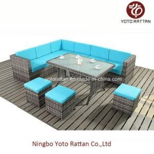 Steel Table Corner Sofa Set (903 blue)