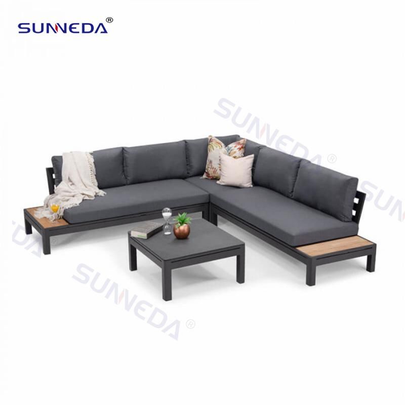 Modern Classic Outdoor Hotel Garden Aluminum Corner Sofa Set