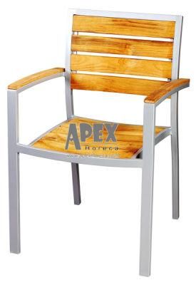 Restaurant Furniture Aluminum Teak Wood Chair