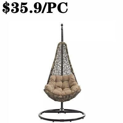 Modern Outdoor Patio Garden Hanging PE Rattan Egg Swing Chair