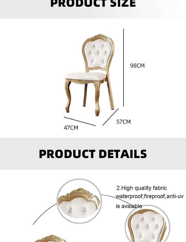 Hotel Banquet Cheap Price Aluminum Wedding Events Party Upholstery Dining Chair