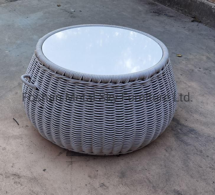 Outdoor Aluminum Garden Hotel Restaurant Patio Wicker Rattan Rope Sofa