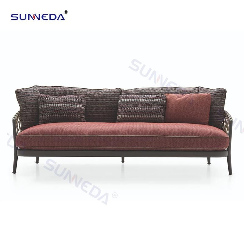 Modern Style Wholesale Aluminum Rope Outdoor Garden Sofa Set