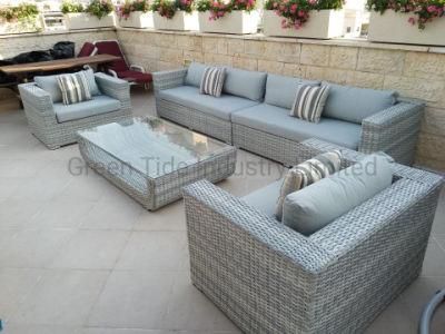 Factory Outdoor Furniture Half Round Wicker Rattan Outdoor Sofa Set
