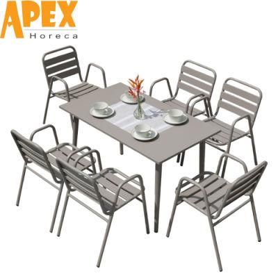 Commercial Lightweight Aluminum Stackable Outdoor Garden Furniture Dining Chair Wholesale