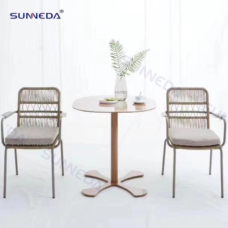 Factory Custom Patio Dining Table Set with Aluminum Round Top