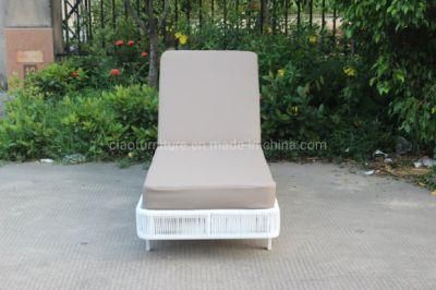 Garden Single Rope Weaving Chaise Sun Lounger Outdoor Furniture