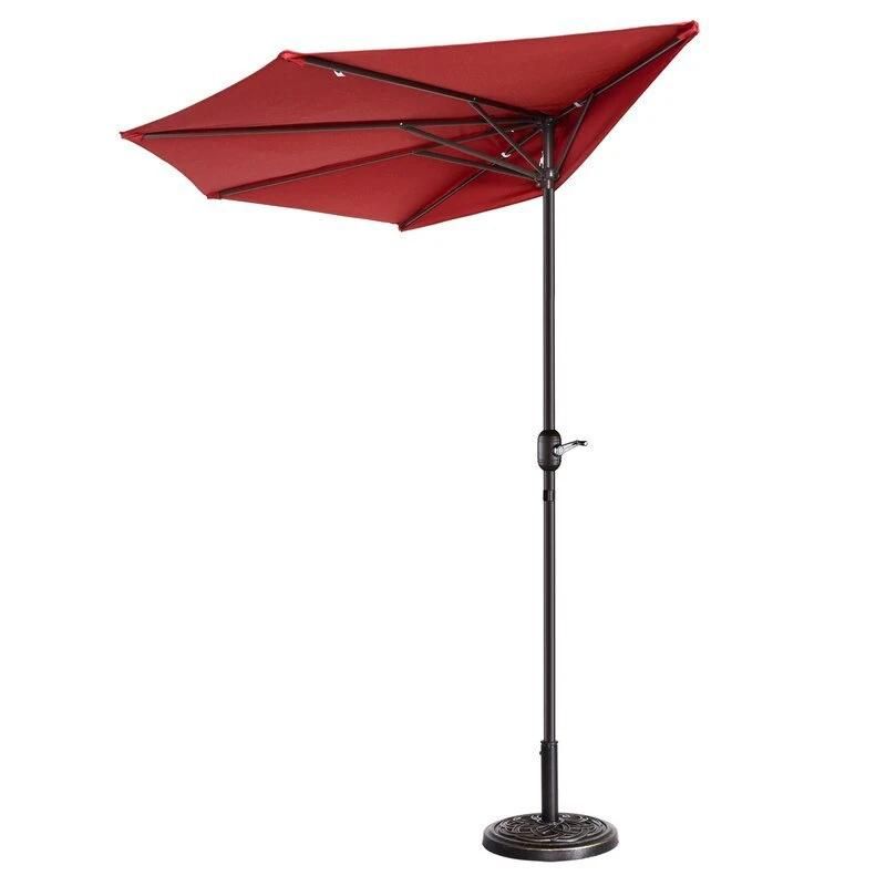 Outdoor Sun Shade Patio Umbrella Wall Parasol Half Shape Umbrellas