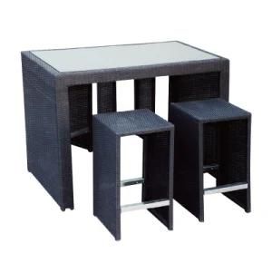 5PCS Outdoor Garden Aluminum Rattan Wicker Bar Furniture Set