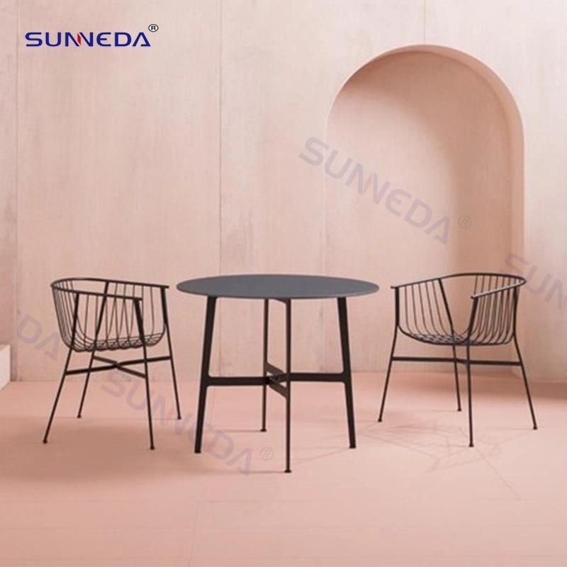 Modern Design Rattan Outdoor Furniture Dining Table Sets with Waterproof Rope and Durable Aluminum Frame Patio Garden Furniture Sets
