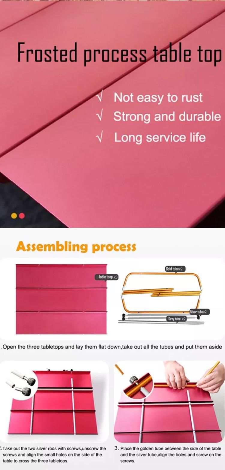Lightweight Portable Foldable Aluminum Luxury Camping Table Outdoor Camp for Barbecue Cooking Travel Fishing