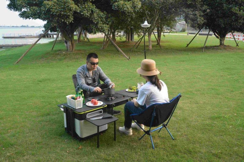 Eatcamp 2.0 Glamping Set Outdoor Camping Mobile Kitchen BBQ Grill with Foldable Table