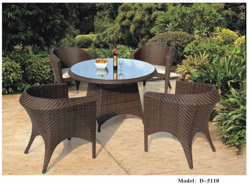 5PCS Wicker Dining Set, UV Resistant Kd Rattan Furniture Sets, Shaped with 4 in 1 Garden Furniture Sets