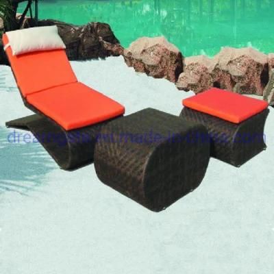 Cheap Price Aluminum Chaise Lounge with Side Table
