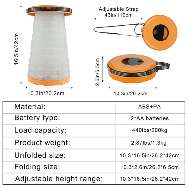 Portable Adjustable Camping Foldable Fishing Toilet Chair Sturdy Portable Light Weight Nylon Fiber Stool
