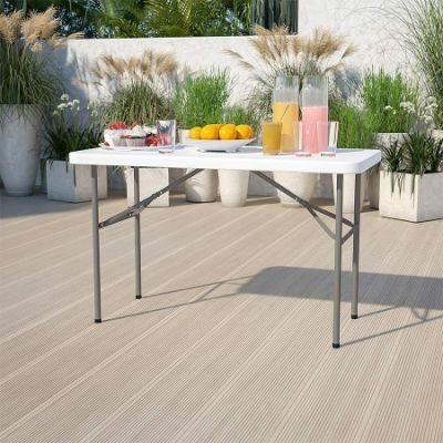 4 Foot Lightweight HDPE Outdoor Plastic Rectangular Table for Picnic