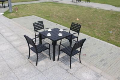 Outdoor Polywood Armrest Chair Square Table