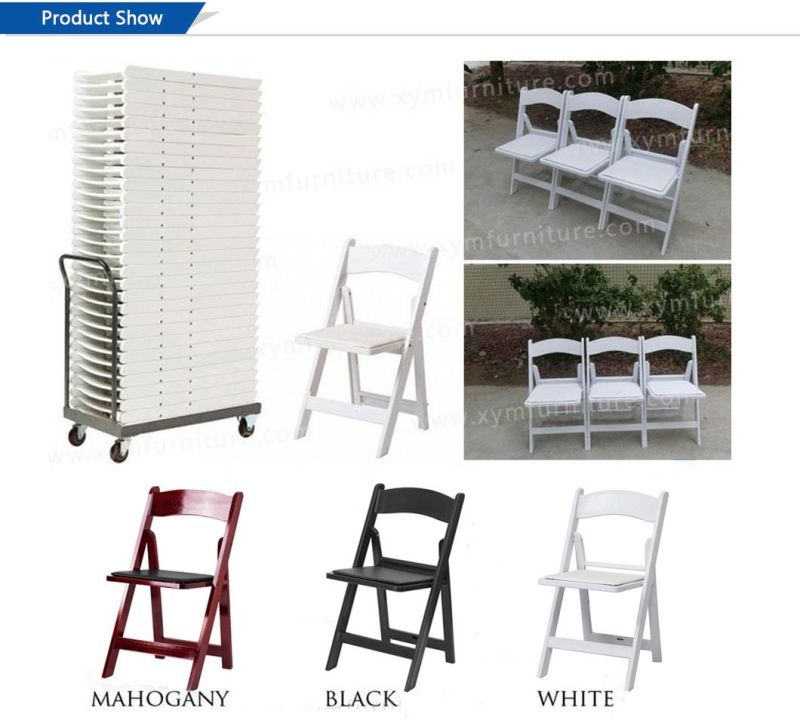 Hot Sale Party Picnic White Padded Resin Folding Chair (XYM-R01)
