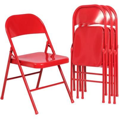 Colorful Metal Outdoor Folding Garden Chair with PU Back