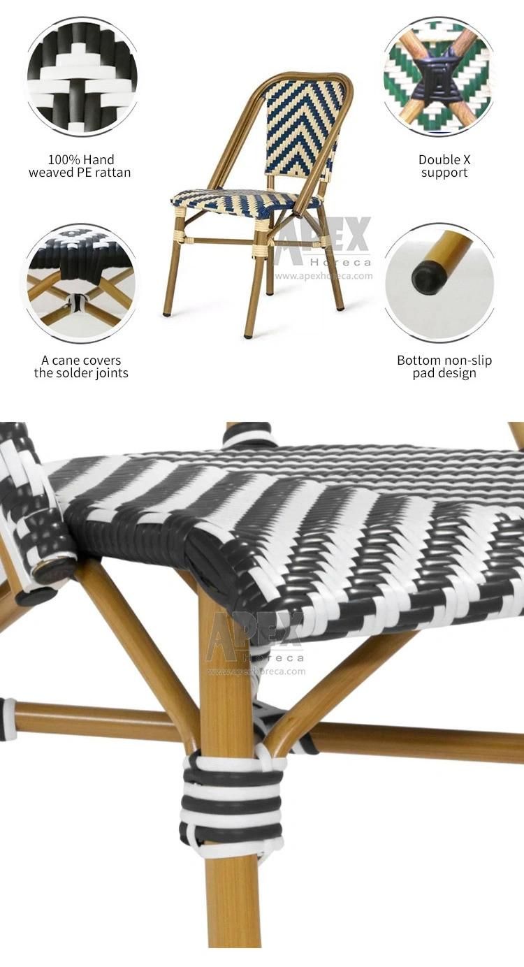 Wholesale Outdoor Balcony Aluminum Bamboo Look Wicker Rattan Chair