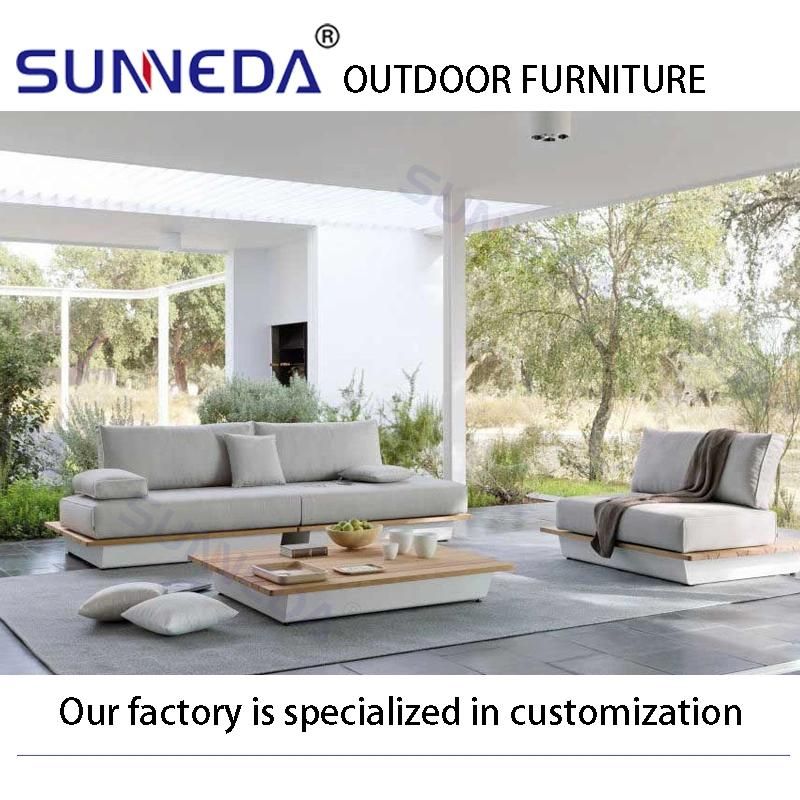 Outdoor Modern Simple Design Sofa Furniture with Waterproof Cloth Cushion