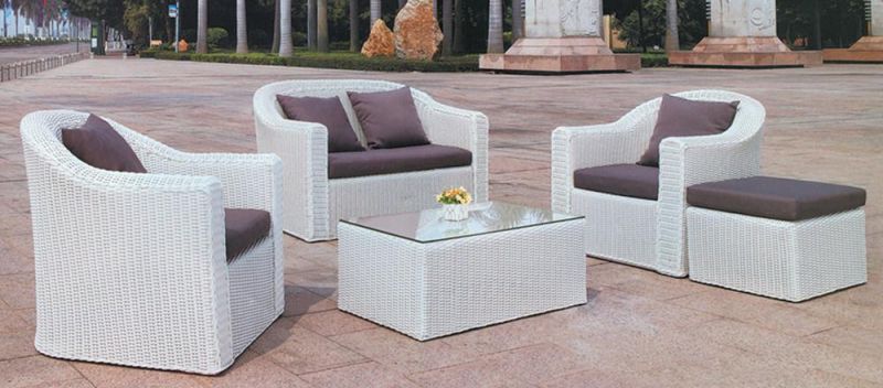 Wholesale PE Rattan Furniture Wicker Rope Woven Outdoor Garden Sofa