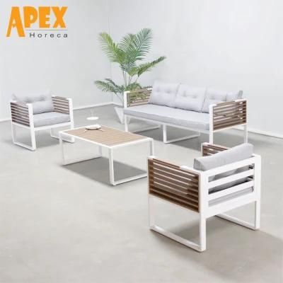 Wholesale Modern Outdoor Home Garden Patio Furniture Leisure Aluminium Wooden Frame Sofa