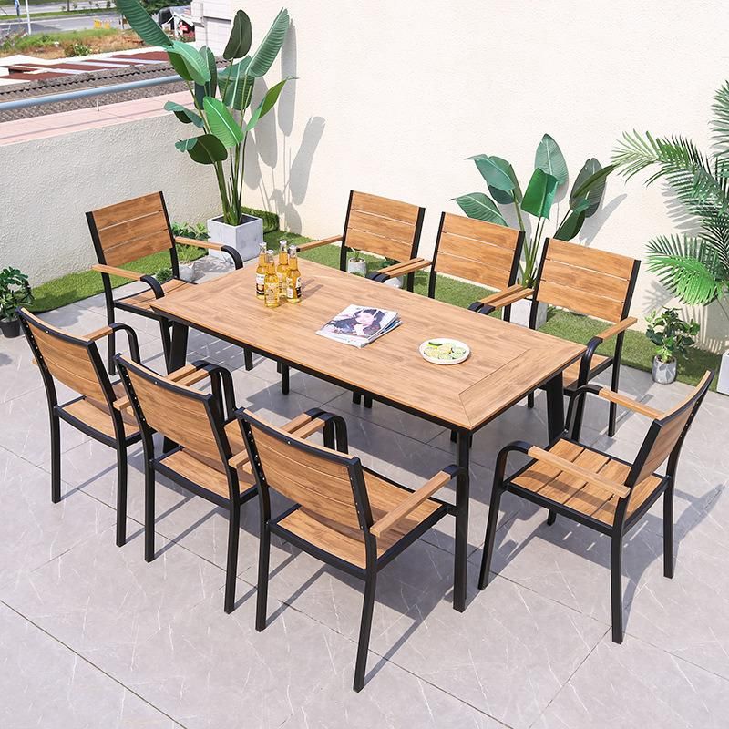 Outdoor Patio Waterproof White Aluminum Chairs Polywood Bistro Dining Sets Coffee Shop Table and Chairs