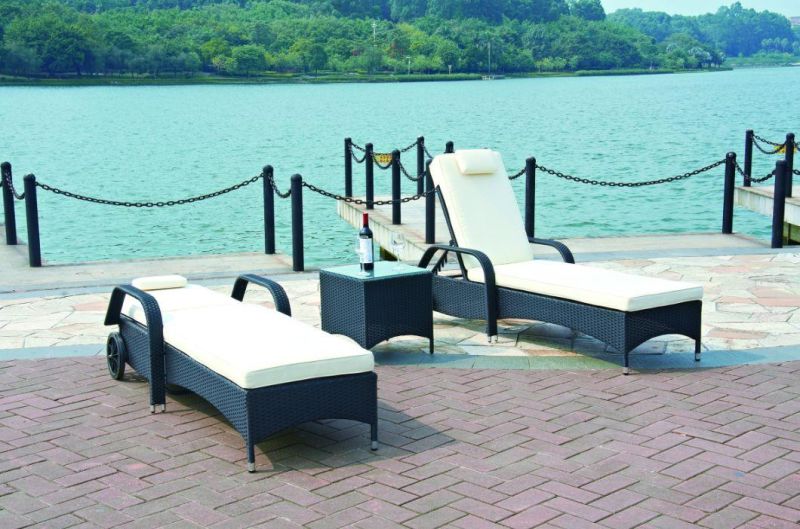 Commercial Use Hotel Swimming Pool Side Sunbed Outdoor Waterproof Lounge for Massage