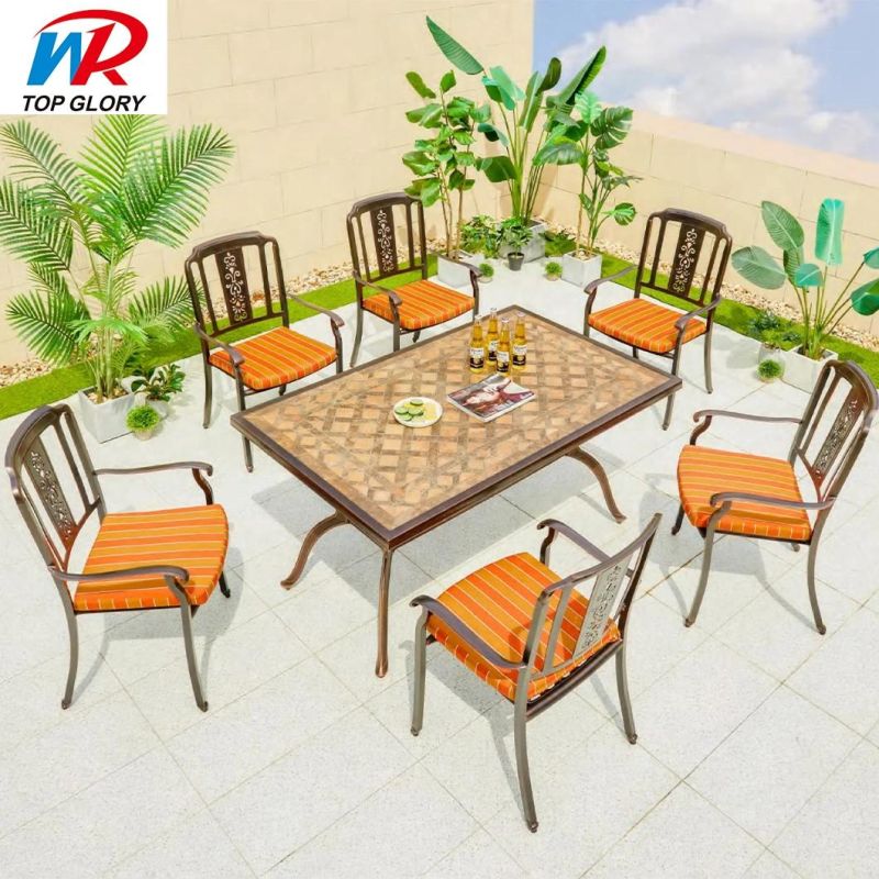 Modern Multifunctional Outdoor Coffee Table Cast Aluminum Dining Table Furniture