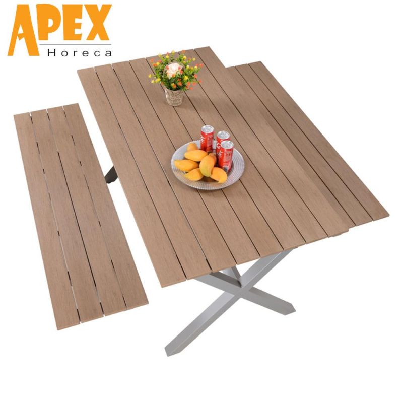 Rectangular Outdoor Park Restaurant Table Chair Furniture Set Cheap Wholesale