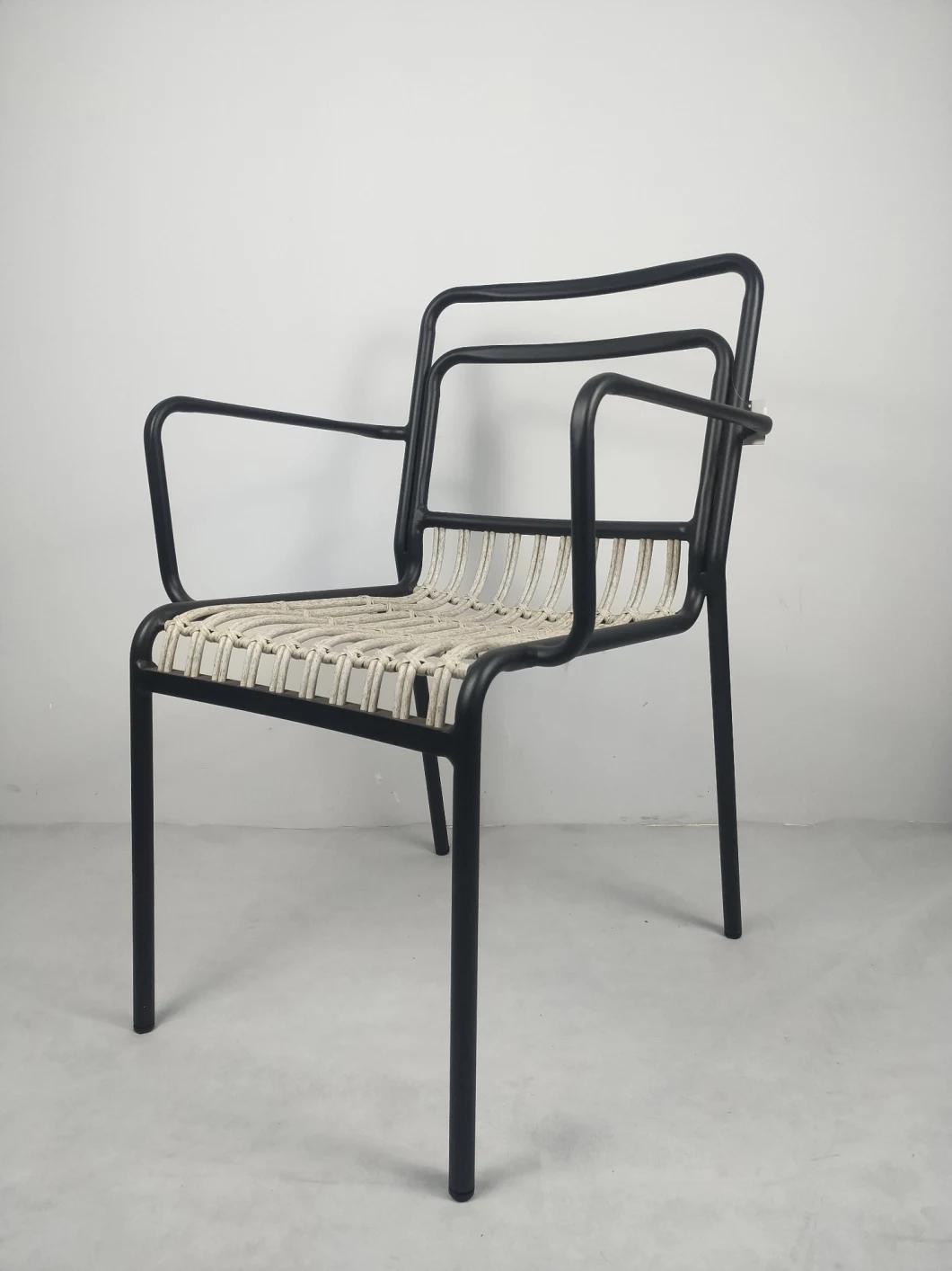Top Quality Waterproof Project Customized Wicker Stackable Outdoor Cafe Leisure Bar Chair