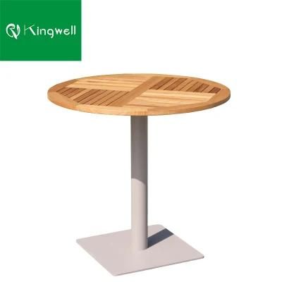 Hot Sale Balcony Outdoor Patio Furniture Outdoor Teak Wood Round Table for Coffee Shop