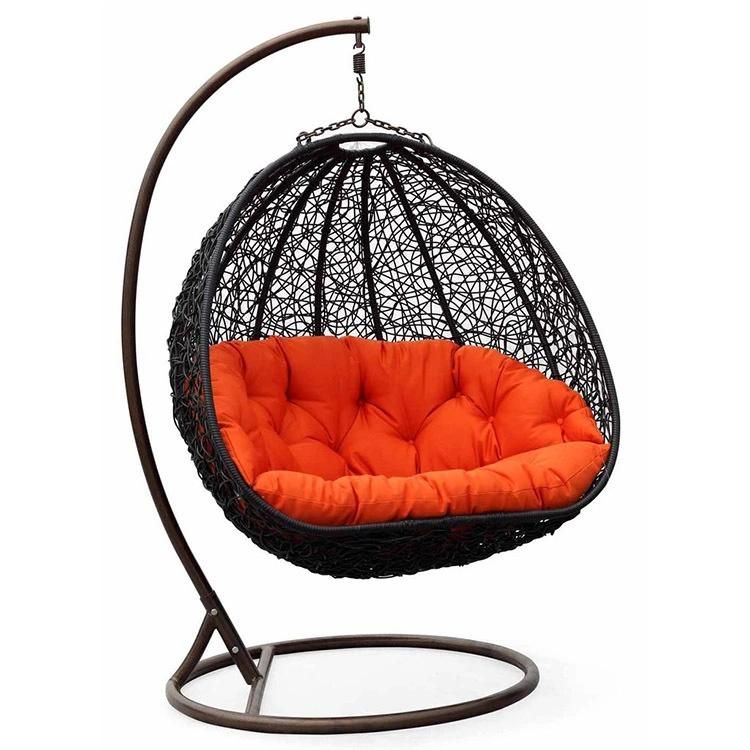 Fancy Outdoor Hanging Leisure Wicker Patio Swing Double Rattan Chair