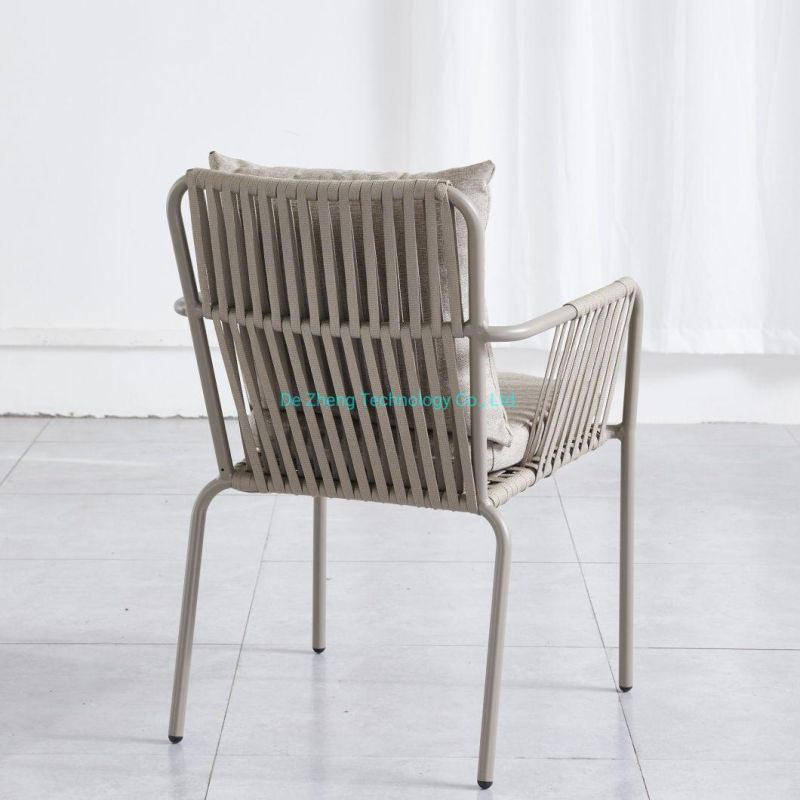 New Design Rope Chair Cheap Foshan Best Wholesale Chair Wood and Rope Seat High Quality Garden Chair