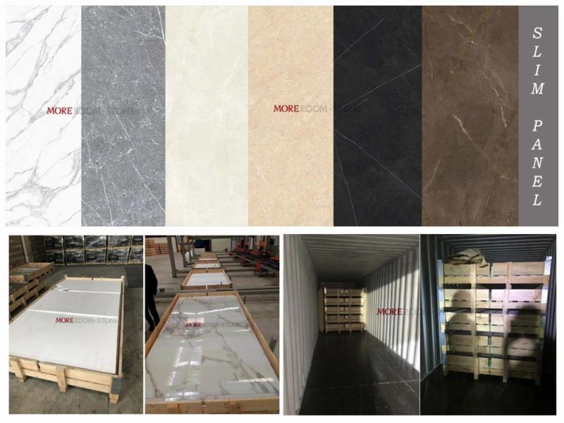 Foshan Hot Sale Artificial Stone Calacatta White Large Size Marble Look Porcelain Tile Countertops