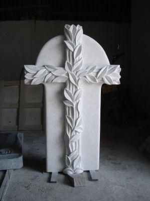 Cheapest White Marble Granite Cross Headstone Monuments Funeral Tombstone