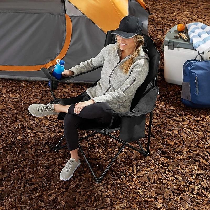 Amazon Ebay Hot Sale Portable Camping Quad Chair with 4-Can Cooler