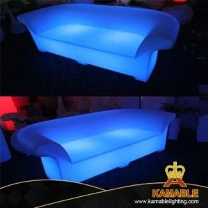 Outdoor Plastic Glow LED Furniture Double Sofa (H013)