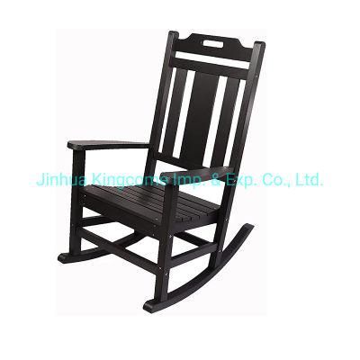 Modern Outdoor Polystyrene Rocking Chair in Black