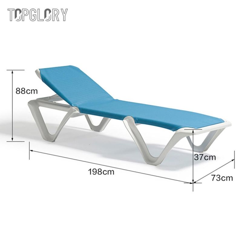 Popular Outdoor Furniture Brushed Aluminum Garden Sun Recliners Loungers for Beach