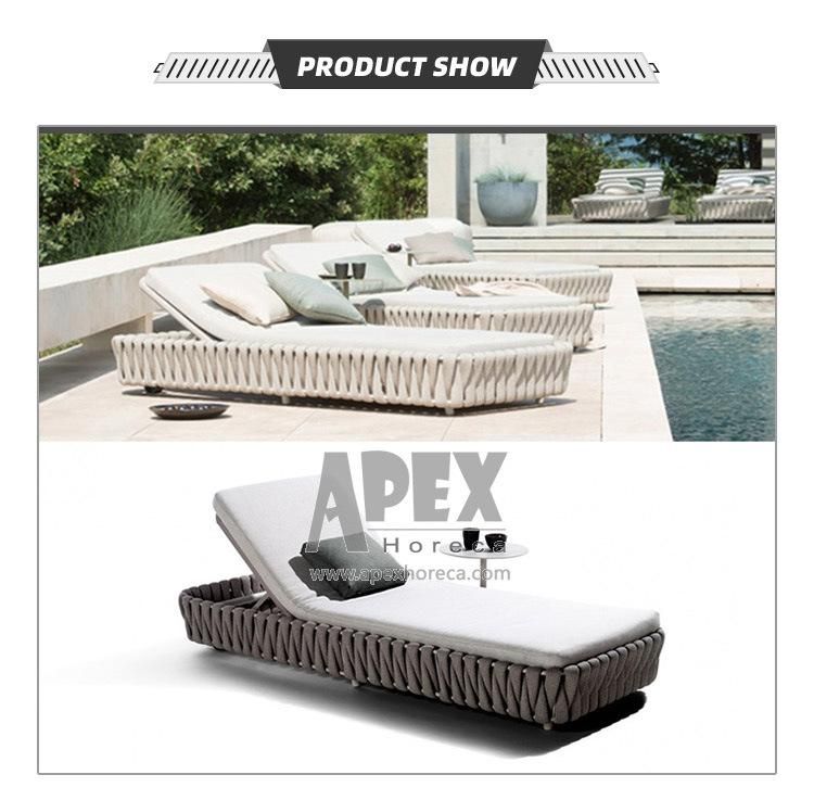 Outdoor Aluminum Frame Beach Pool Bed Sunbed Sun Lounger