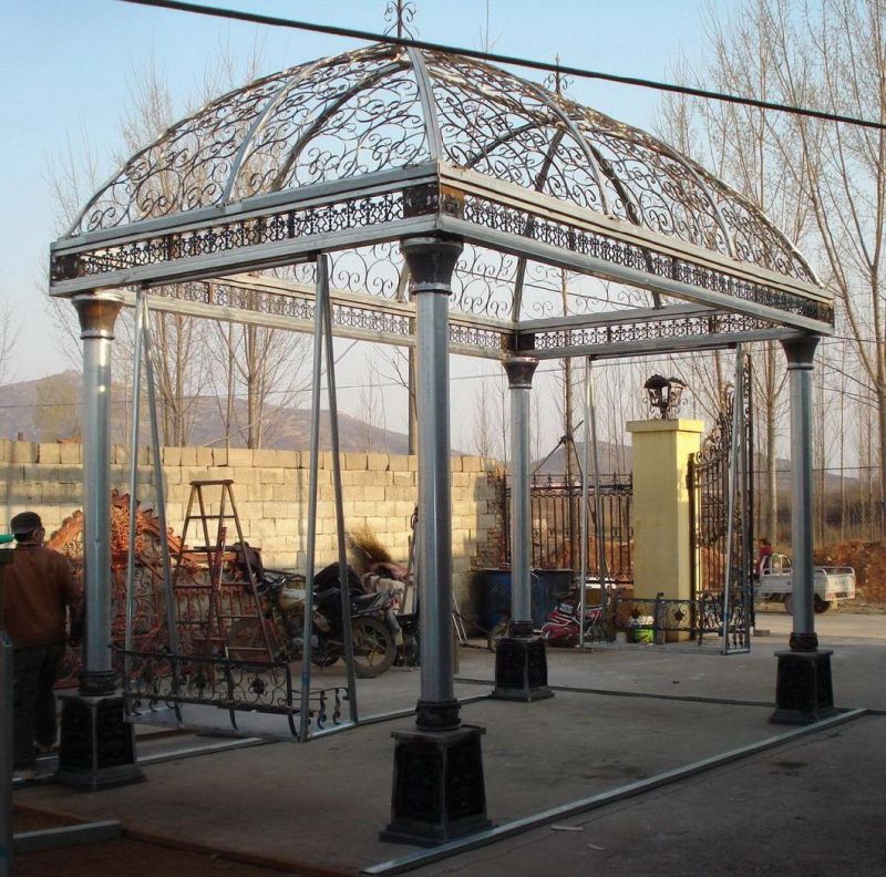 Iron Gazebo with Swings Garden Decoration